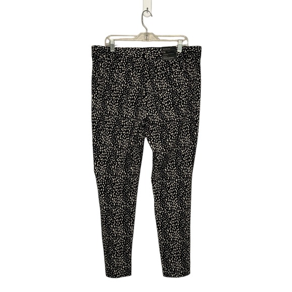 Banana Republic The Sloan fit black cream print straight legs pants size 14 - Picture 2 of 12